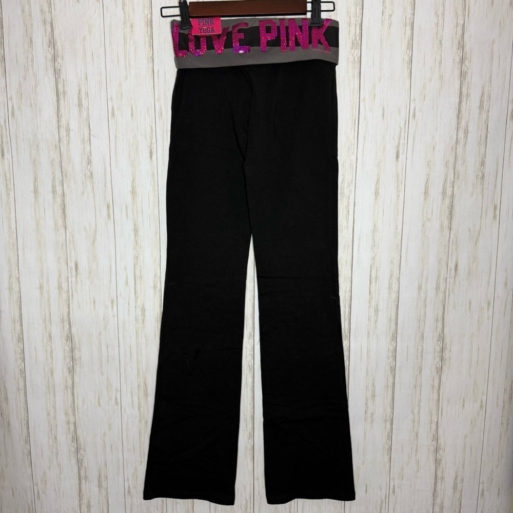 NWT Y2K Vintage Pink fold over flare leggings XS